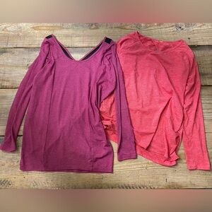 Lucy Athletic Women's L Long Sleeve Tops - Pink and Red